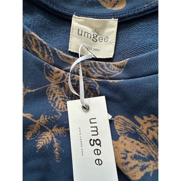 Umgee Stardust Gardens Dress Blue Yellow Print Size M 3/4 Sleeve Casual - Picture 5 of 6